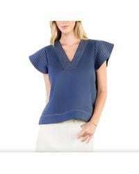 Thml - Flutter Sleeve V-Neck Top - Lyst