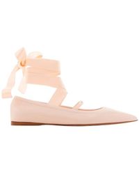 Ferragamo - Ferragamo Ankle Ribbon Ballet Flats - Lyst