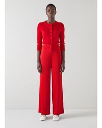 LK Bennett - Seydoux Red Silky Suit Trousers - Lyst
