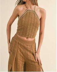 Miou Muse - Eyelet Halter Top - Lyst