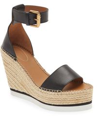 See By Chloé - Glyn Wedge Heeled Leather Sandal - Lyst