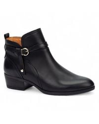 Pikolinos - Leather Ankle Bootie Zip Heel Boots - Lyst