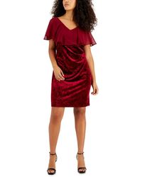 Connected Apparel - Petites Velvet Mini Cocktail And Party Dress - Lyst