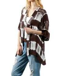 Kori - Tie Dye Lace Crochet Back Kimono - Lyst