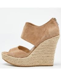 Jimmy Choo - Suede Wedge Espadrille Ankle Strap Sandals - Lyst