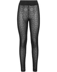 Philipp Plein - Tulle Leggings Monogram Strass - Lyst