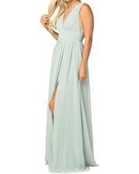 EVA - Long Sleeveless Formal Bridesmaids Slit Dress - Lyst