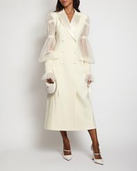 Danielle Frankel - Mae Embellished Silk And Wool Coat - Lyst