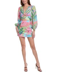 FARM Rio - Beach Vibe Cutout Linen-blend Mini Dress - Lyst