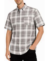 TRUEDAMES - Oldschool Checkered Button Down Short Sleeve Shirt - Lyst