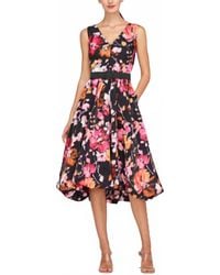 Kay Unger - Floral Midi Dress - Lyst