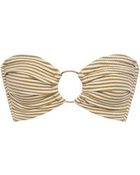 Montce - Neutral Stripe Tori Ties Bandeau Bikini Top - Lyst