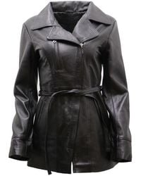Infinity Leather - Md Length Leather Biker Jacket-Okehampton - Lyst