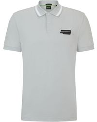 BOSS - Cotton-jersey Polo Shirt With Logo Artwork - Lyst