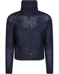 Herno - Cropped Turtleneck Knit Sweater - Lyst