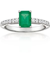 Ross-Simons - Emerald Ring With Lab-Grown Diamonds - Lyst