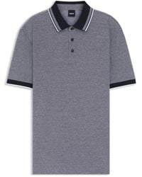 BOSS - Oxford-Cotton-Piqué Polo Shirt With Logo Detail - Lyst