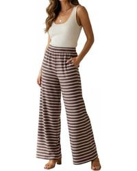 Umgee - Straight Leg Elastic Waist Stripe Pants - Lyst