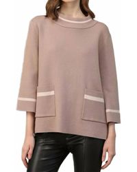 Fate - Mock Neck Contrast Trim Sweater - Lyst