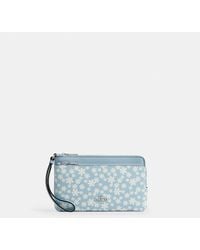 COACH - Double Zip Wristlet With Floral Print - Lyst
