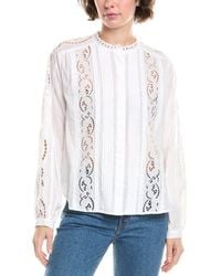 Madewell - Lace-Inset Pintucked Button-Up Top - Lyst