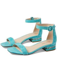 Pelle Moda - Nita Strappy Aqua Suede Ankle Strap Sandals Jobb2213 - Lyst