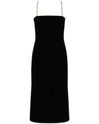 Ferragamo - Midi Tube Dress With Twisted Chain Straps - Lyst