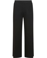 P.A.R.O.S.H. - Wool Blend Knit Trousers With Flared Fit And Elastic Waist - Lyst