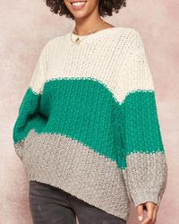 Promesa - Oversized Colorblock Crochet Knit Sweater - Lyst