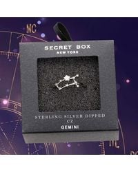 Fashnzfab - Secret Box _ Sterling Dipped Cz Zodiac Sign Gemini Ring - Lyst