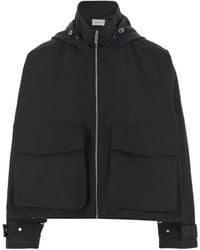 ARMARIUM - Cotton Blend Jacket With High Collar And Adjustable Hood - Lyst