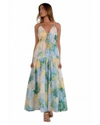 Elan - Printed Spaghetti Strap Maxi Dress - Lyst