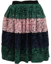 MSGM - Striped Lace Skirt - Lyst