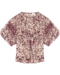 Isabel Marant - Abstract Print Top With Puffed Sleeves - Lyst