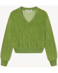 ÉTERNE - Cropped V-Neck Sweatshirt - Lyst