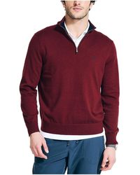 Nautica - 1/4 Zip Mock Neck Pullover Sweater - Lyst
