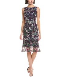 Marchesa - Sleeveless Taffeta Mini Dress - Lyst