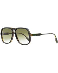 Victoria Beckham - Navigator Sunglasses Vb620s Green Tortoise 59mm - Lyst