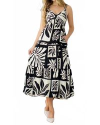 Thml - Shirred V-Neck Bodice Print Maxi Dress - Lyst