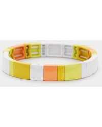 Fashnzfab - Enamel Color Block Metal Stretch Bracelet - Lyst