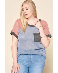 TRUEDAMES - Color-Blocked Sweater Knit Top - Lyst