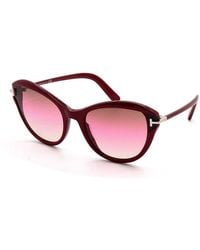 Tom Ford - Sunglasses Cat Eye Full Rim, Shiny Bordeaux Frame And Gradient Lens Ft085069F - Lyst