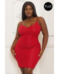 TRUEDAMES - Rhinestone Body Plus Size Mini Dress - Lyst