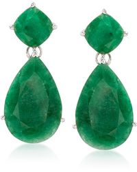 Ross-Simons - Emerald Drop Earrings - Lyst