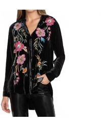 Adore - Velvet Button Down Top - Lyst