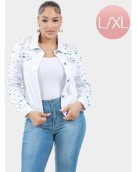 TRUEDAMES - Pearl Bling Denim Jacket - Lyst