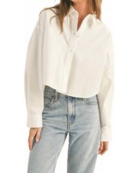 Miou Muse - Poplin Button Down Top - Lyst