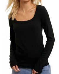 Wishlist - Scoop Neck Fitted Ribbed Knit Top - Lyst