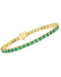 Ross-Simons - Emerald And . Diamond Tennis Bracelet - Lyst