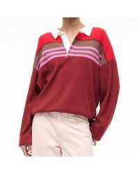 STAUD - Sail Polo Knit Top - Lyst